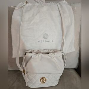 Versace Cream Quilted Crossbody Bag